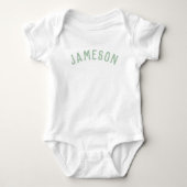 子供の名前入りTシャツ | Sage ベビーボディスーツ (正面)