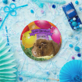 子供の名前誕生日モルモットパーティーバルーン ペーパープレート (パーティー)