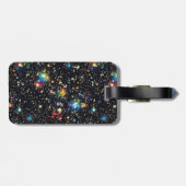 子供の名前、クールな3D未来的SF宇宙船 ラゲッジタグ (裏面横)