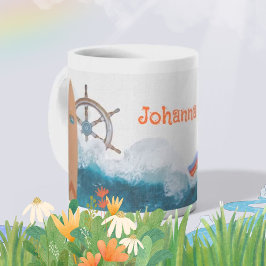 子供の名前 海のユニコーン 虹 コーヒーマグカップ