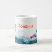 子供の名前 海のユニコーン 虹 コーヒーマグカップ (中央)