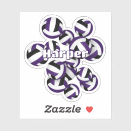 子供の名前 紫 黒 チーム カラー バレーボール シール