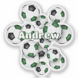 子供の名前 緑 黒 サッカーボール シール