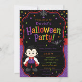 子供の吸血鬼ハロウィンパーティー 招待状 (正面)