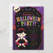 子供の吸血鬼ハロウィンパーティー 招待状 (正面)