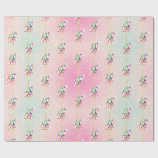 子供の回転木馬象の包装紙 ラッピングペーパー (フラット)