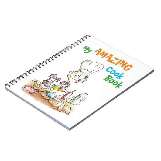 子供の図解入りの、写真付きのなレシピのノート ノートブック (左側)