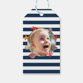 子供の夏のセーラーの誕生日パーティー ギフトタグ