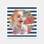 子供の夏のセーラーの誕生日パーティー スタンダードカクテルナプキン (正面)