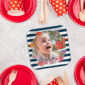 子供の夏のセーラーの誕生日パーティー ペーパープレート