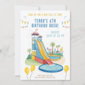 子供の夏のプールパーティー 招待状 (正面)