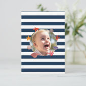 子供の夏の水兵の誕生日パーティー サンキューカード (スタンド正面)