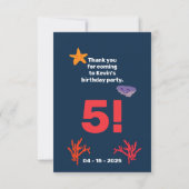 子供の夏の水兵の誕生日パーティー サンキューカード (裏面)