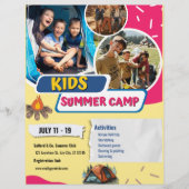 子供の夏キャンプのフライヤー、子供のブートキャンプ 夏 チラシ (正面)