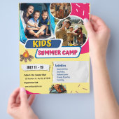 子供の夏キャンプのフライヤー、子供のブートキャンプ 夏 チラシ (手)