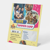 子供の夏キャンプのフライヤー、子供のブートキャンプ 夏 台座サイン (正面)