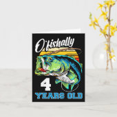 子供の多くは4歳の漁師4歳の誕生日 カード (黄色い花)