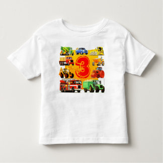 子供の大きい建築のトラックの第3誕生日 トドラーTシャツ