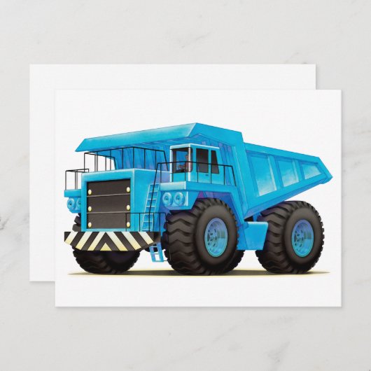 子供の大好きな青いダンプトラック ポストカード (正面/裏面)