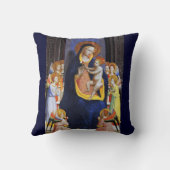 子供の天使と聖人のクリスマスを持つヴァージン クッション (裏面)