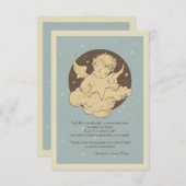 子供の天使の悔やみや弔慰のサンキューカード 招待状 (正面/裏面)