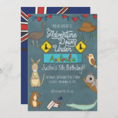 子供の奥地に誕生日のパーティの招待状 招待状 (正面/裏面)