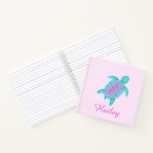 子供の女の子はカラフルタートルピンク ノートブック (内部)