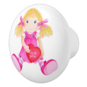 子供の女の子ラグドールの水色のアートノブのハンドル セラミックノブ (右)