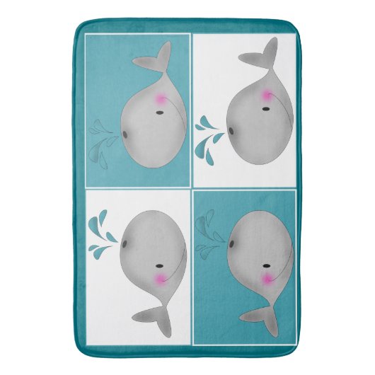 子供の子供のクジラの浴室の敷物のマットの家の装飾 バスマット (正面縦)