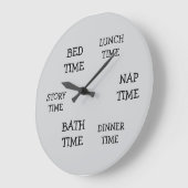 子供の子供部屋毎日のスケジュールグレー文字 ラージ壁時計 (傾斜)