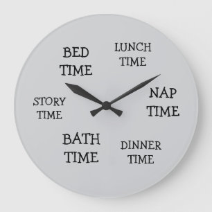子供の子供部屋毎日のスケジュールグレー文字 ラージ壁時計
