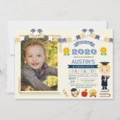 子供の学校卒業写真 招待状 (正面)