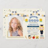 子供の学校卒業写真 招待状 (正面/裏面)