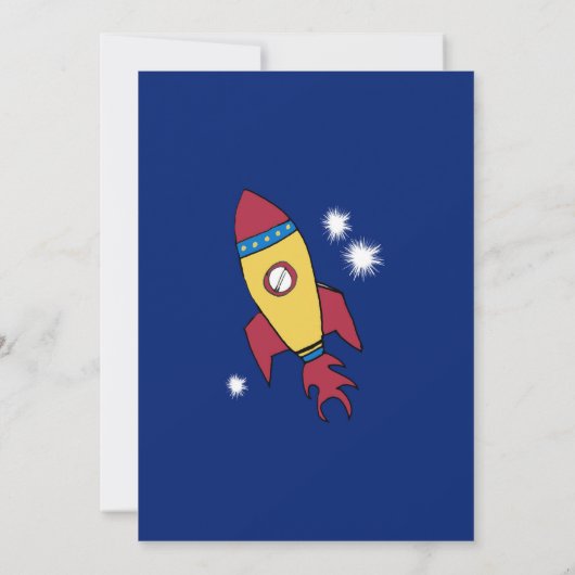 子供の宇宙インスパイア誕生日パーティーの招待 招待状 (裏面)