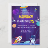 子供の宇宙惑星誕生日招待状 招待状 (正面)