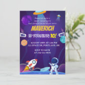 子供の宇宙惑星誕生日招待状 招待状 (スタンド正面)