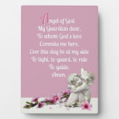 子供の守護天使イーゼル付き卓上プレート フォトプラーク (正面)