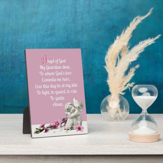 子供の守護天使イーゼル付き卓上プレート フォトプラーク (側面)