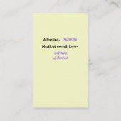 子供の安全カード コーリングカード (裏面)