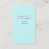 子供の安全カード コーリングカード (裏面)