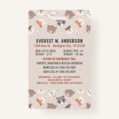 子供の安全緊急時の子供の写真の識別 バッジ (裏面)