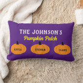 子供の家族の名前パンプキンパッチハロウィンデコール ランバークッション (ブランケット)