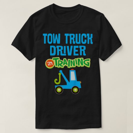子供の将来の牽引トラックのドライバーのトレーニング Tシャツ (デザイン正面)