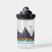 子供の山の風景と名前 ウォーターボトル (背面)