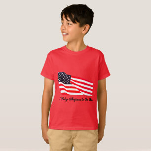 子供の帖当の忠誠の旗のHanesのTシャツ Tシャツ