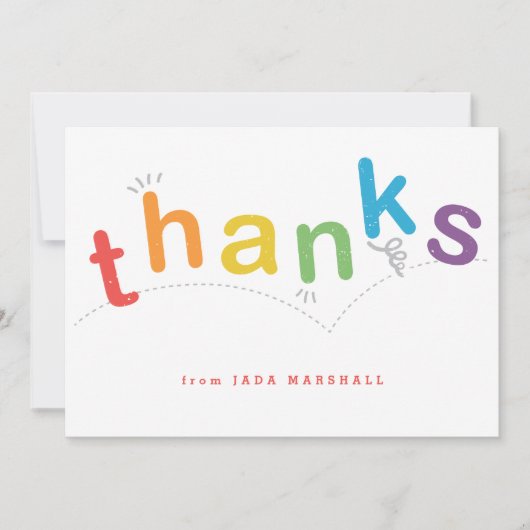 子供の平たい箱はnotecard感謝していしています サンキューカード (正面)