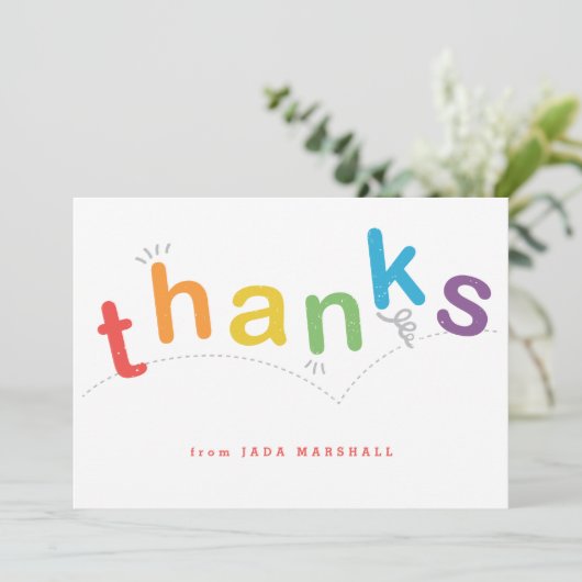 子供の平たい箱はnotecard感謝していしています サンキューカード (スタンド正面)