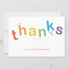 子供の平たい箱はnotecard感謝していしています サンキューカード