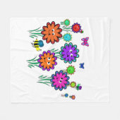 子供の幸せな花 フリースブランケット (正面(横))