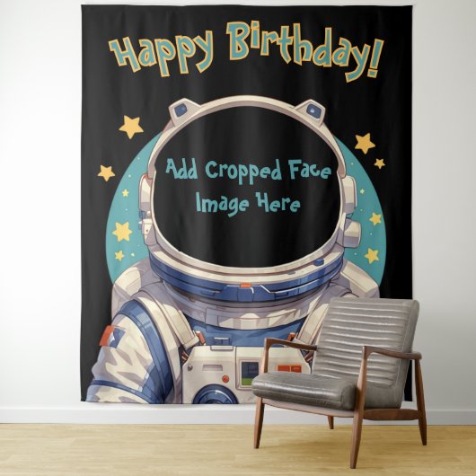 子供の幸せな誕生日スペースマンパーティーの装飾 タペストリー (インサイチュ)